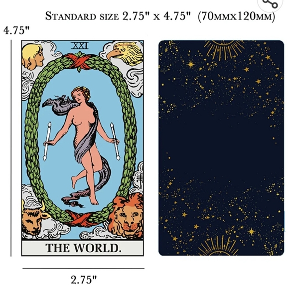 Sun,Moon,and Stars Tarot ClothW/ Hunnee Tarot Deck and Zippered Canvas Case - Picture 6 of 10